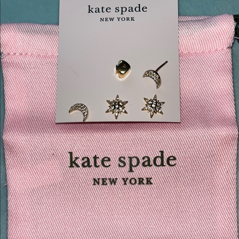 kate spade Silver and Gold Star and Moon Earrings